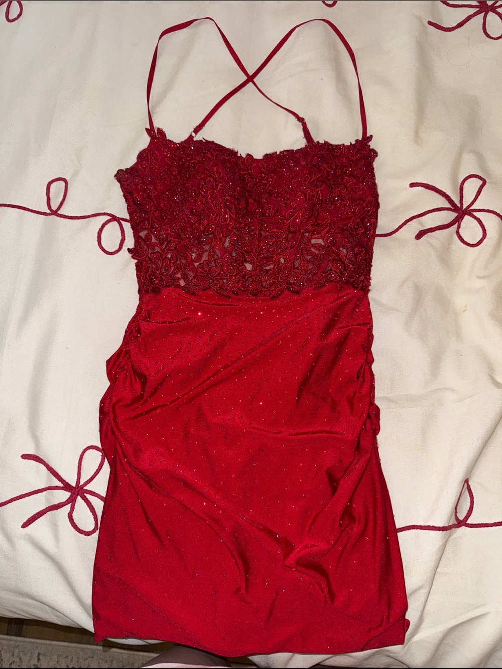 Fitted Red Open Back Couture Homecoming Dress